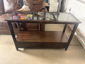 glass top entrance table