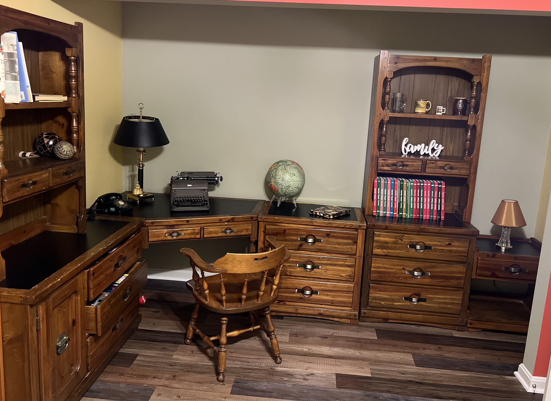 Young Hinkle “Ship Ahoy” 7-Piece Desk Dresser Wood Set Vintage
