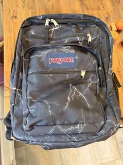 Black Jansport Big Backpack Lightening Great Condition