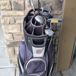 Used Raiders Golf Bag With Clubs