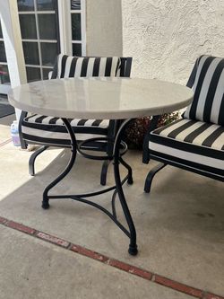 Round Marble-Top Bistro Table (table only)