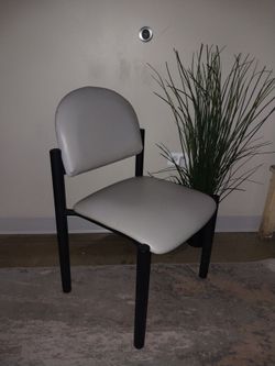 Modern Gray Faux Leather Accent Chair