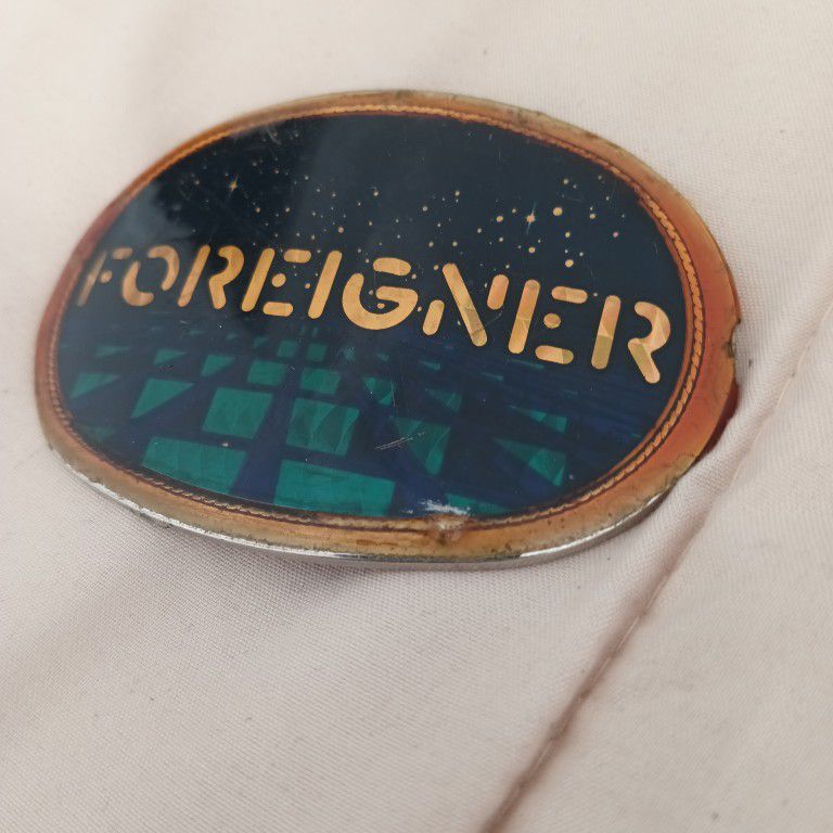 FOREIGNER 1978 VINTAGE PACIFICA COLLECTIBLE PRISM BELT BUCKLE ROCK BAND CONCERT

