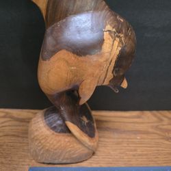 Wood Dolphin Statue