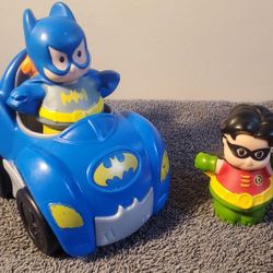 Fisher Price Little People Batgirl, Robin and car