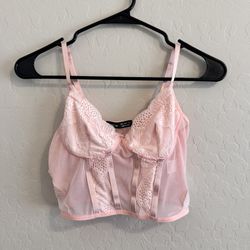 Pink Corset Crop Top 