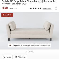 Beautiful Living Spaces Seth IV 87” Chaise Lounge Day Bed