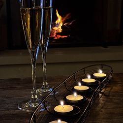 Gift Idea! 18” Metal Tealight Candle Holder – Modern Black Centerpiece