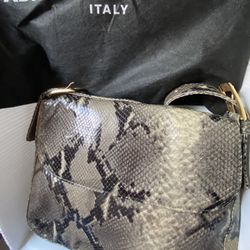 New With Storage bag Adrienne Vittadini Women's Purse Shoulder Bag Snakeskin/ Full  size Made Italy