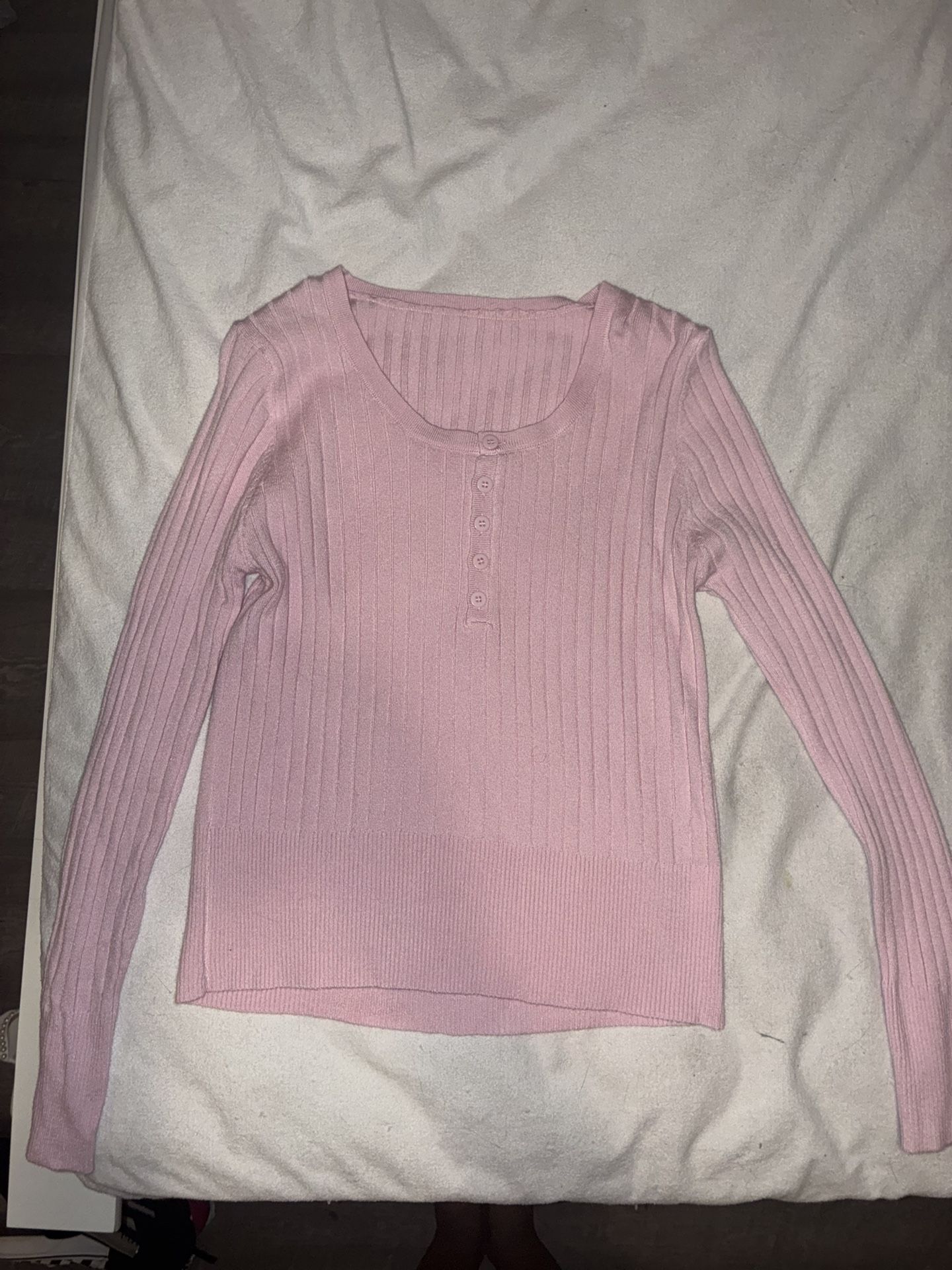 Pink Button upLong sleeve Womens