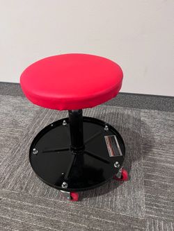 Rolling Mechanic Shop Stool with Wheels – Adjustable Height