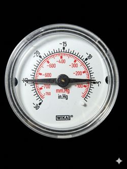 WIKA 1.25" Mini Panel Mount Vacuum Gauge -30 in. Hg