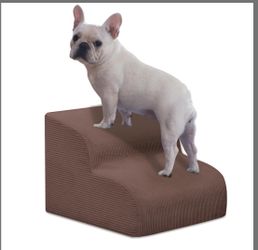 Dog Stairs & Steps For High Beds, 2 Steps High Density Foam Waterproof Dog Ramp 11” H