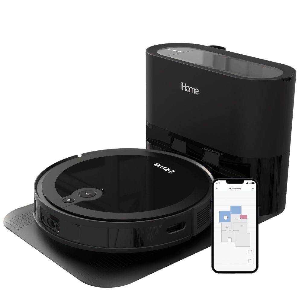 iHome AutoVac Luna Pro 3-in-1 Robot Vacuum and Vibrating Mop with Auto Empty Base