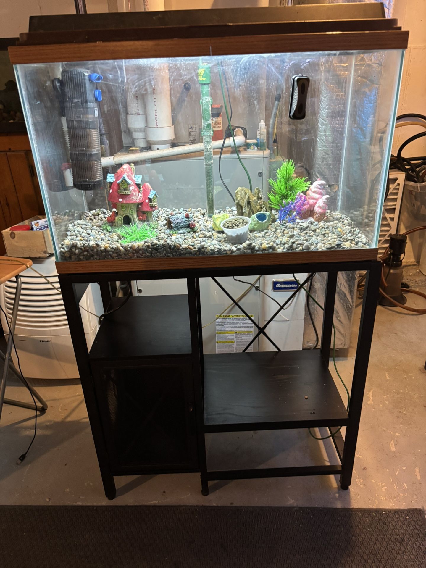 29 gallon aquarium and accessories