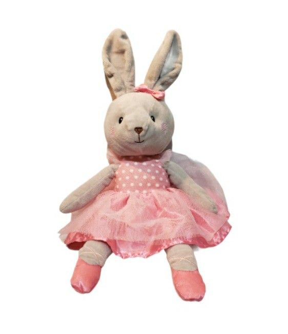 lovey rattle plush bunny ballerina pink