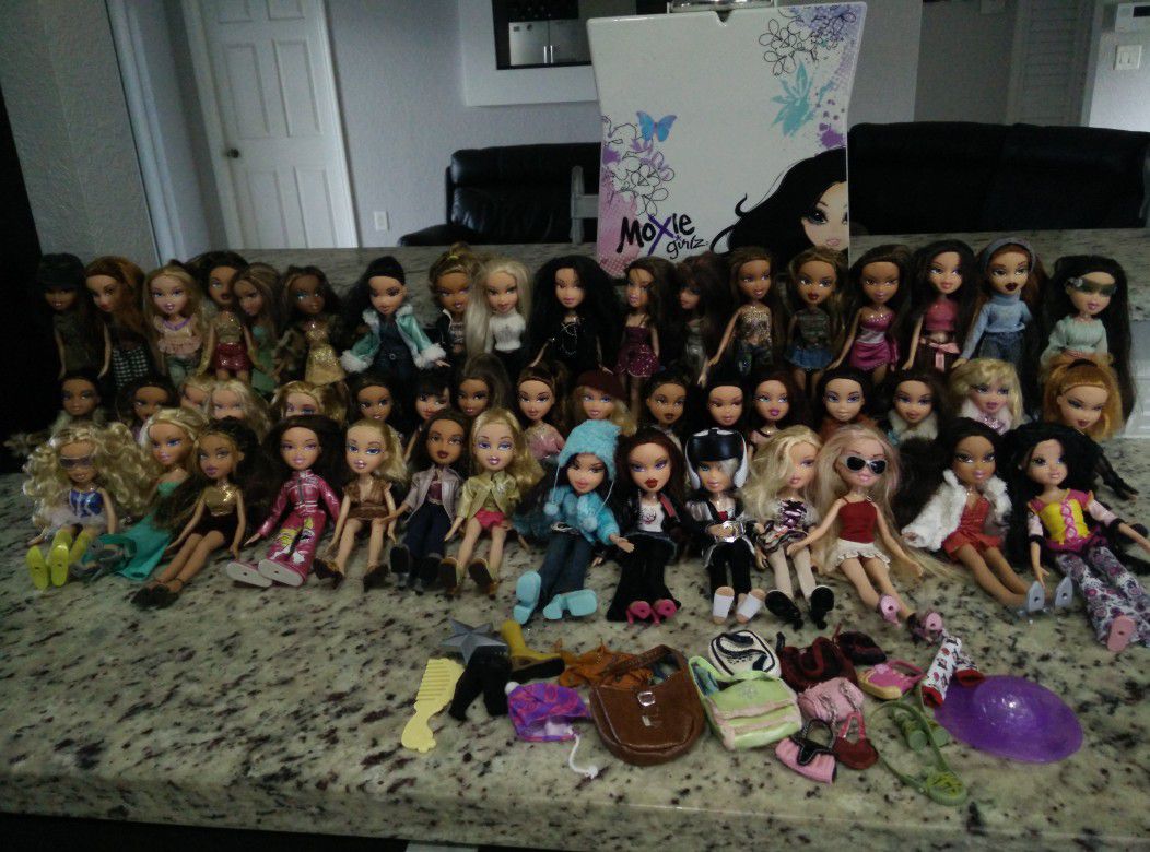 48 Bratz Dolls, 1 Moxie doll