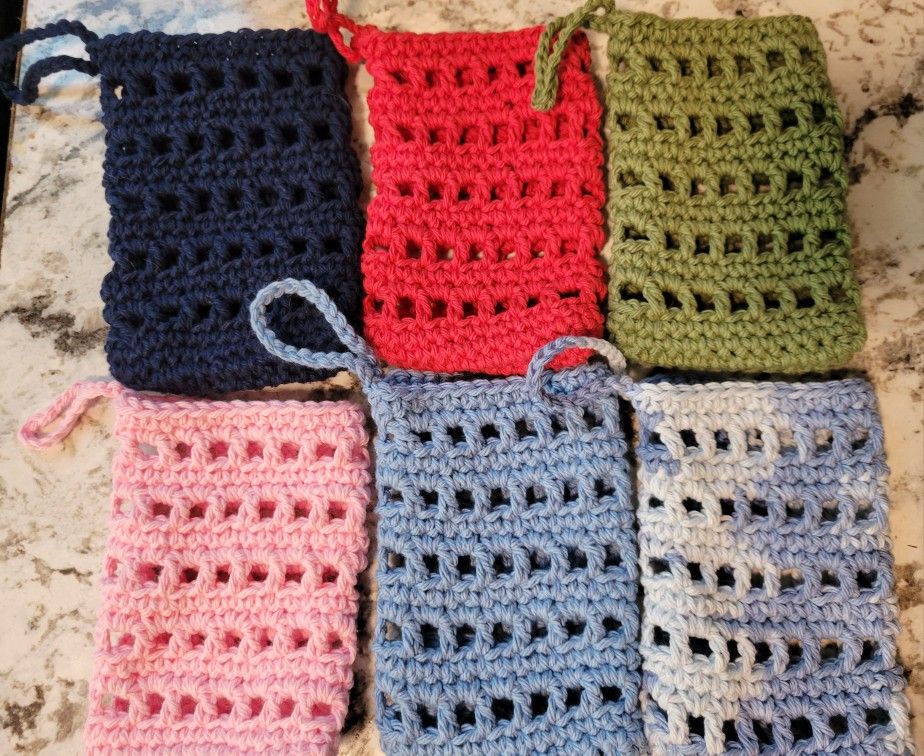 Hand crocheted cotton soap savers $3 each