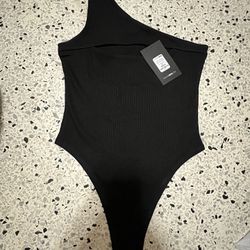 One Shoulder Bodysuit - Black