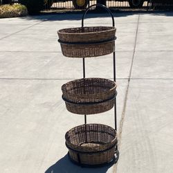 Wicker Baskets  With Stand