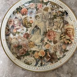 Vintage Victorian Tray - Merry Christmas And Bright New Year Tray 13x13