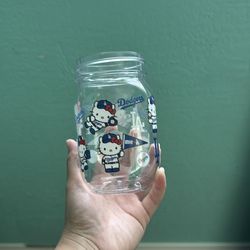 Hello Kitty Dodger mason jar