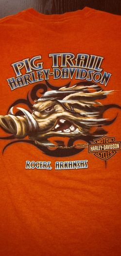 Harley Davidson pig trail rogers Arkansas shirt size 2xl orange