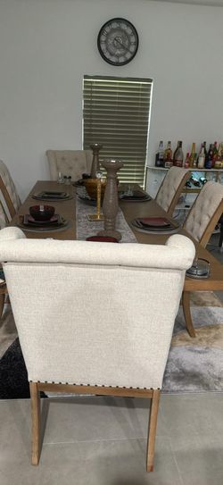 6 chair table