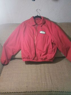 Vintage Red Work Jacket with Patch