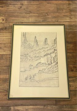 Original Hand-Painted Japanese "Sumi-e" Ink Painting – Signed