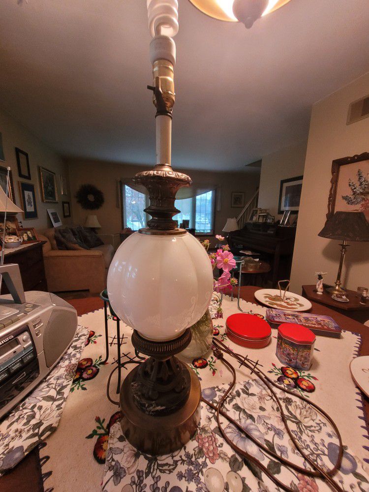 Vintage Tall Glass Lamp. $20.