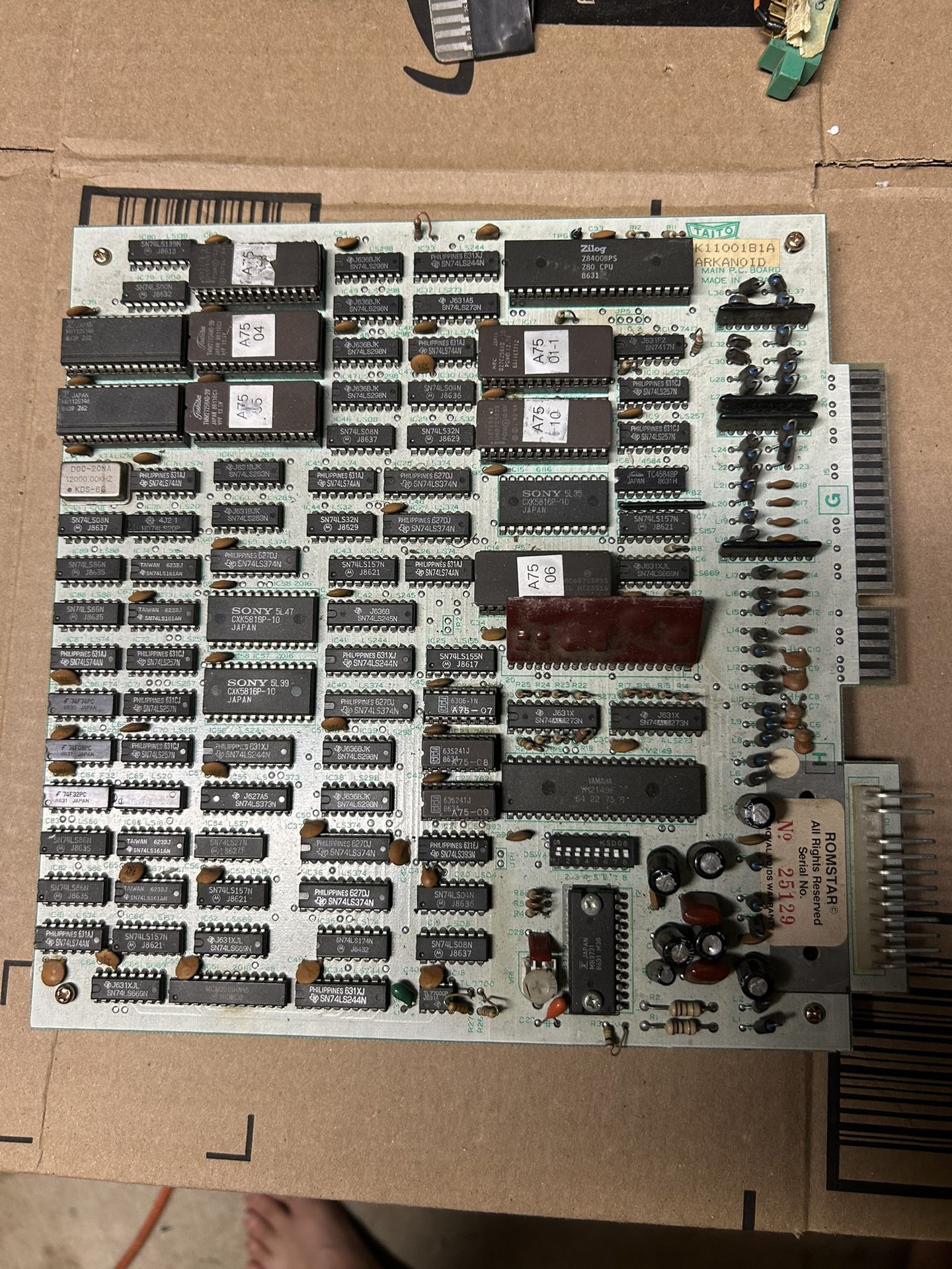 Taito Arkanoid Arcade Pcb Board Needs Repair