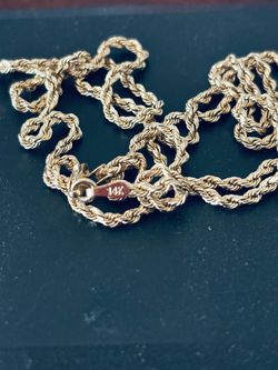 14k yellow gold rope necklace.