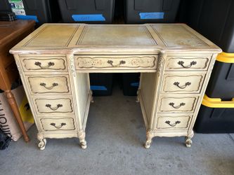 J. B. Van Sciver Co. Antique Leather Top French Provincial Desk