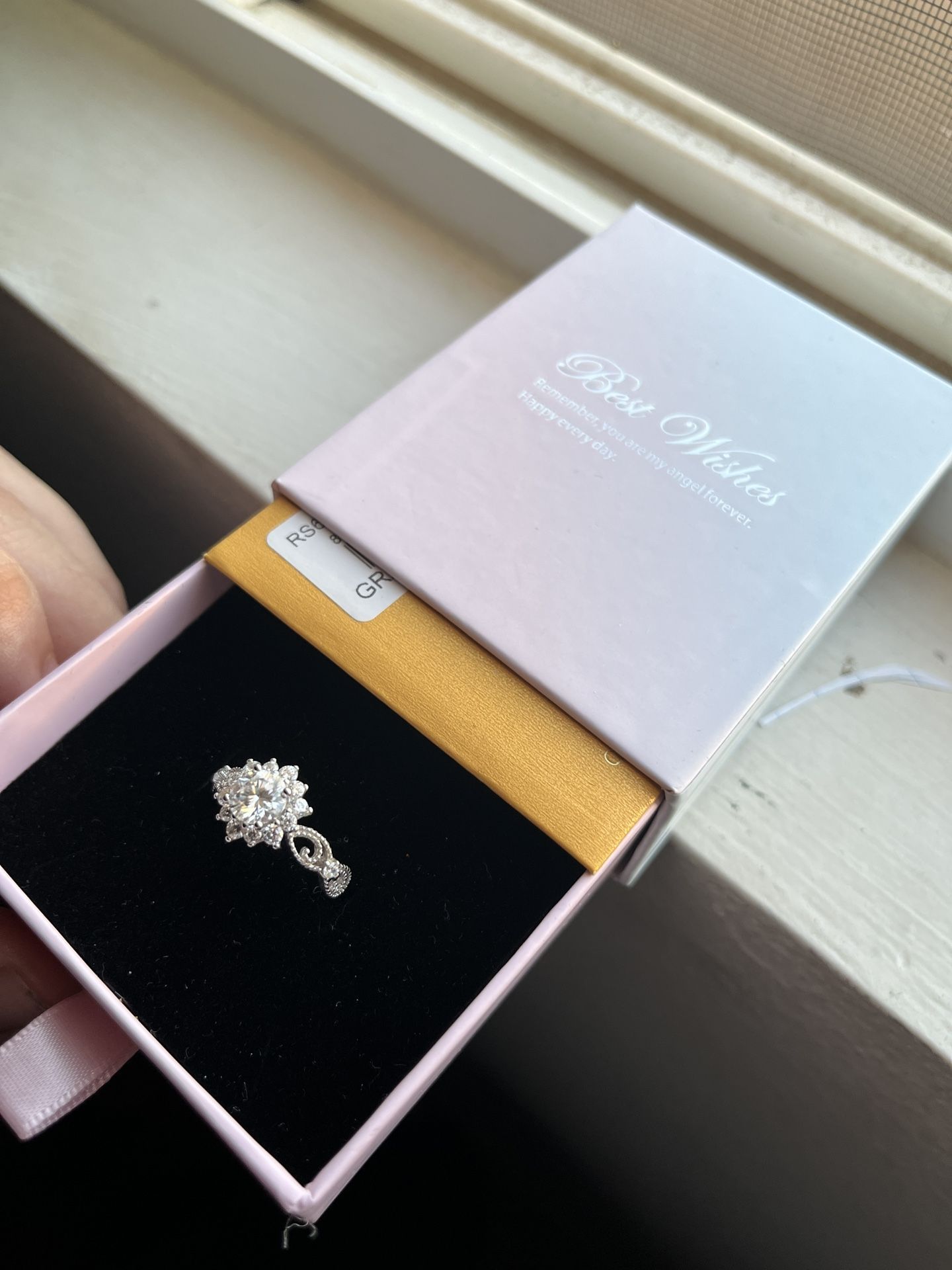 Diamond Snowflake Ring Size 7 For Woman