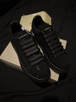Alexander McQueen Black Rhinestone Oversized Sneakers