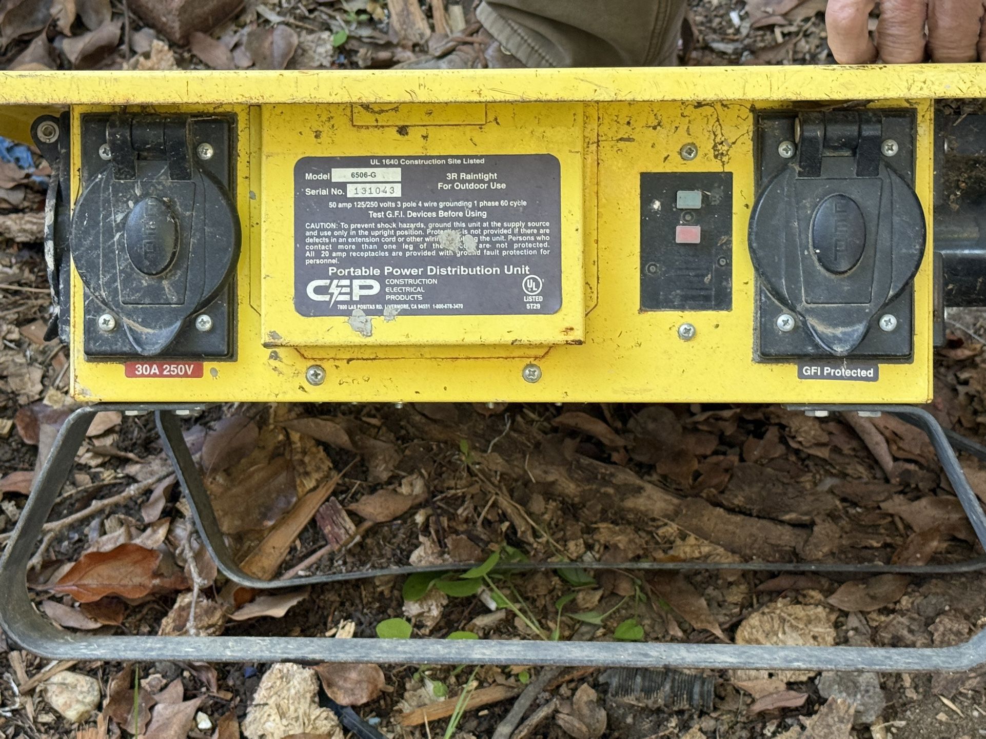 CEP (Construction Electrical Products) Model 6506-G portable power distribution unit, also known as a "spider box