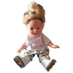 Corelle S.A. Poupee/Toddler 8" Doll Floral Pants Ice Skates