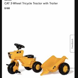 Cat 3 Wheel Tricycle Tractor With Trailer
