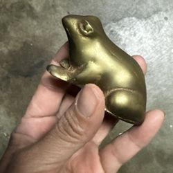 Vintage Small Brass Frog