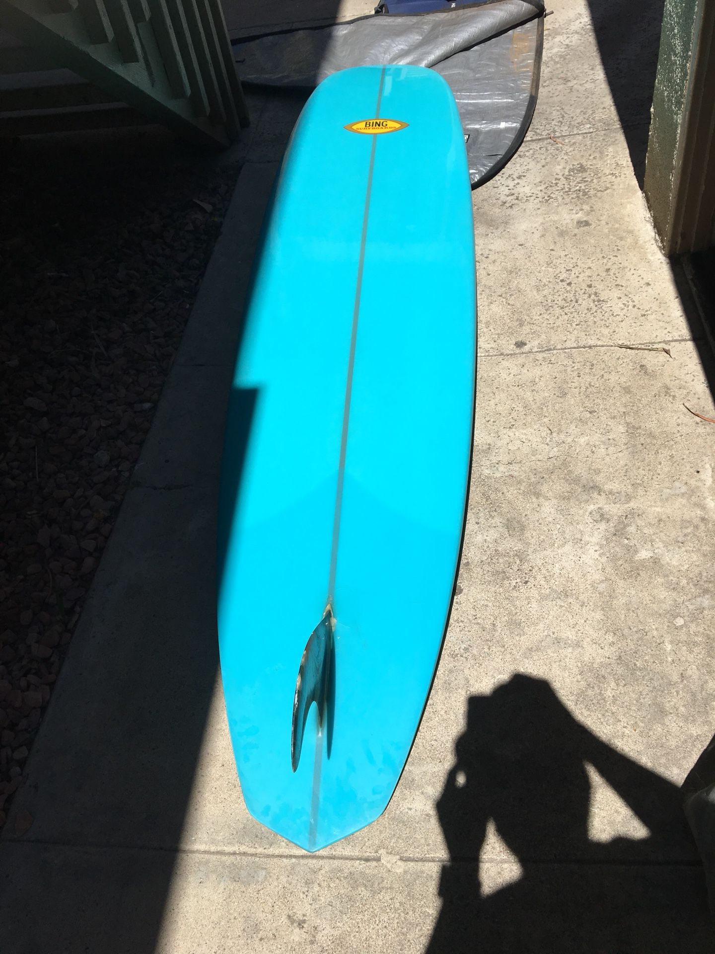 Two bing surfboards one model m lovebird 9’4” singlefin great condition,and bing silver spoon with step deck also 9’4” singlefin almost new condition
