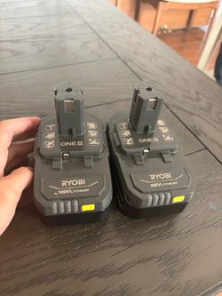 Ryobi 18V Lithium ONE+ Battery Pack of 2 and charger and drill