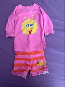 Sesame Street rash guard and matching shorts