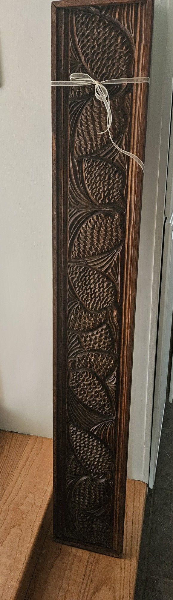 Pinecone Wood Carved Art
