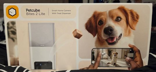 Petcube Bites 2 Lite Smart Home Camera with Treat Dispenser 1080p full-room view dog