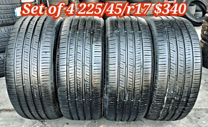 Set of 4 225/45/r17 90% tread ‼️ free instalation and balance ‼️