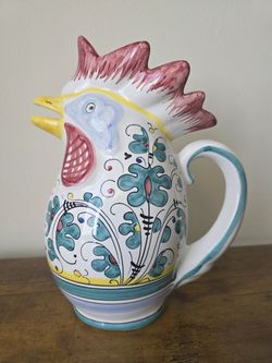 Deruta Made in Italy Rooster Pitcher