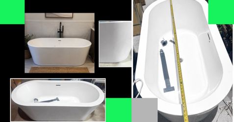 Modern White Woodbridge Freestanding Acrylic Soaking Tub