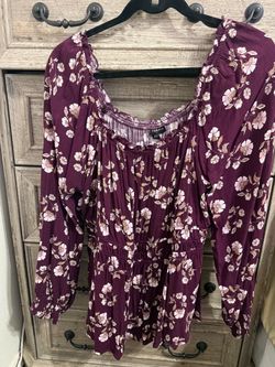 Torrid Floral Tiered Long Sleeve Top