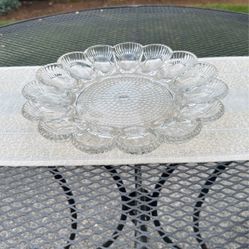 Beautiful Vintage Glass Egg Plate